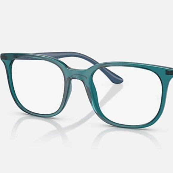 Ray-Ban RB7211 8206 Pillow Eyeglasses Transparent Turquoise 52-19